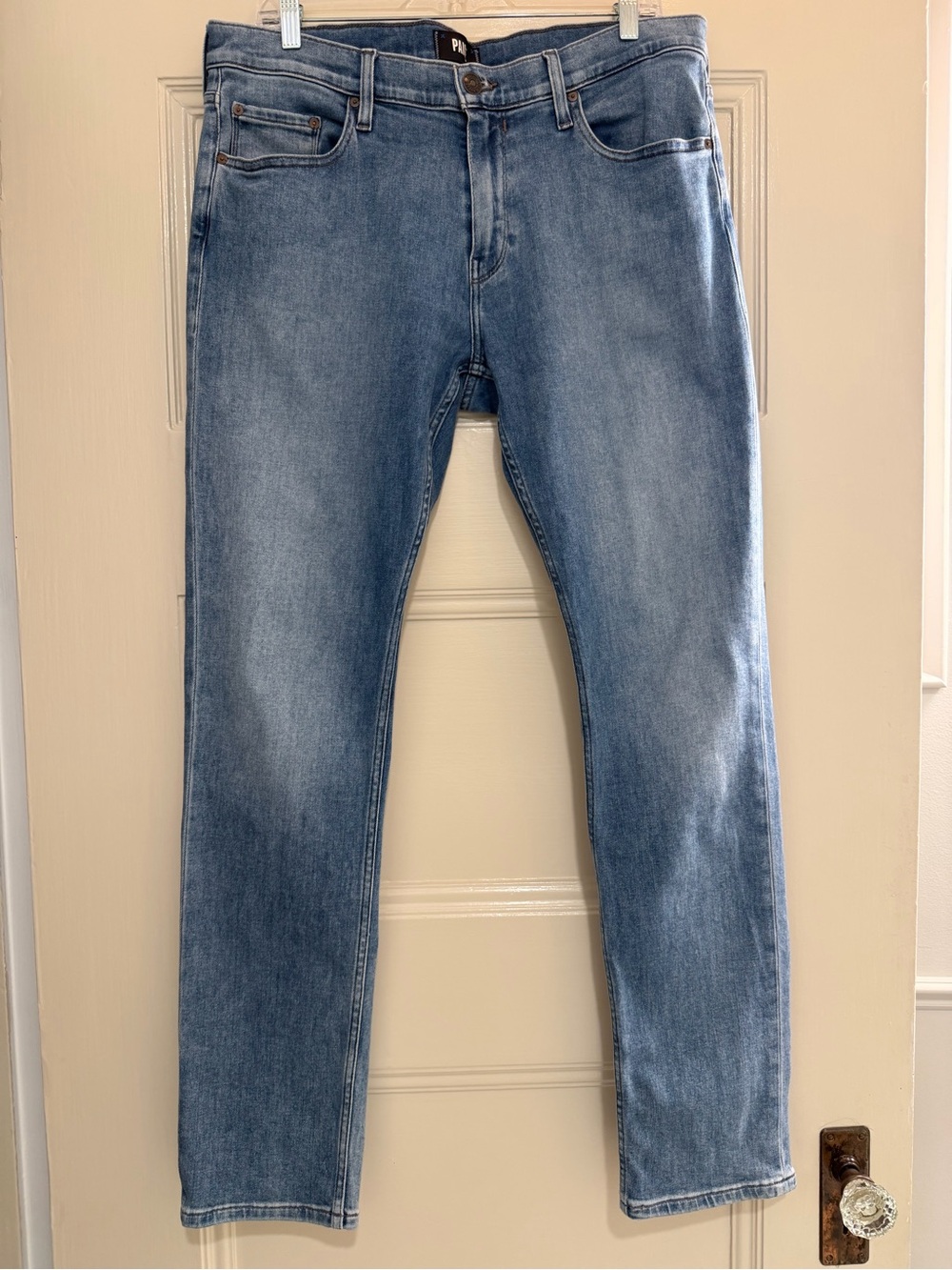 PAIGE Men's Federal Light Wash Slim Straight Jeans - 34 Waist 32 Length